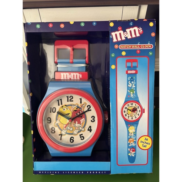 *VERY RARE* Vintage M&M's Character Watch Wall Clock - 36" Tall Collectible NIB - Picture 1 of 3